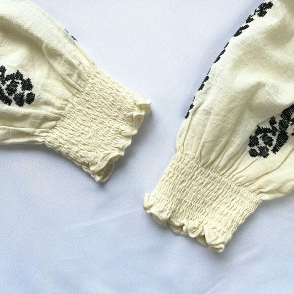 FAT FACE DEVIN IVORY WHITE BLACK EMBROIDERED BOHEMIAN MAXI DRESS - 4R - Picture 12 of 14